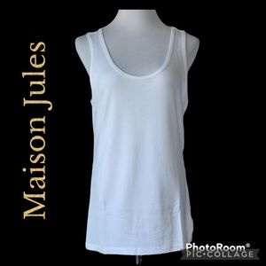 TANK TOP MAISON JULES White Soft Stretchy Fabric Sz XXL NWT